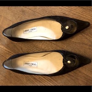 Jimmy Choo black suede flats